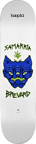 hoopla skateboards Samarria Bevard Cat Skateboard Deck, White, 8.0"