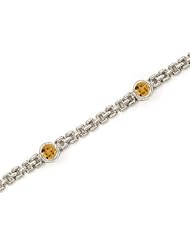 14K White Gold Round Citrine Bracelet