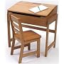 Lipper International Child's Slanted Top Desk And Chair - Pecan