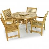 70159 5pc Grand Hyatt 4 Foot Round Veranda Teak Dining Set