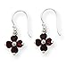 Sterling Silver Synthetic Red Flower Dangle