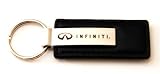 Infiniti Logo Black Leather Official Licensed Keychain Key Fob Ring