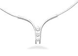 16 1mm Omega with 3 Graduated CZs Necklace