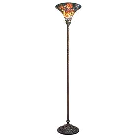 Tiffany-Style Floral Torchiere