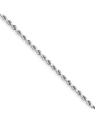 .925 Sterling Silver 2.8 mm High Polish Diamond Cut Rope Link Chain Necklace - 24" inches