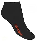 8 Paar Sneakersocken mit Aufschrift "Sprint" Qualitäts-Herrensocken in schwarz. Top Qualität mit hohem Baumwollanteil und Elasthan
