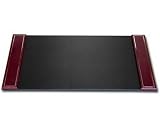 Burgundy 24kt Gold Tooled 34x20 Side-Rail Desk Pad