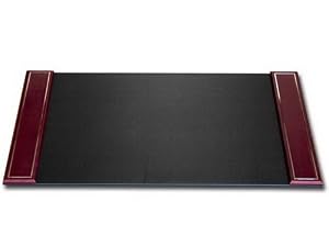 Burgundy 24kt Gold Tooled 34x20 Side-Rail Desk Pad