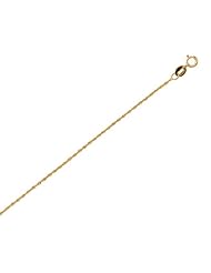 10K Solid Yellow Gold Singapore Pendant Chain Necklace 20" 1mm