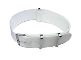 20mm NATO G10 White Nylon Military Watch Band Strap on sale