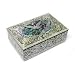 Silver J Handmade wooden mother of pearl jewellery box, pine&crane