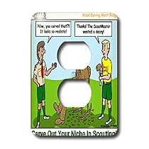 Rich Diesslins Funny KNOTS Scouting Cartoons - Carve Out Your Niche in Scouting - Woodcarving - Light Switch Covers - 2 plug outlet cover