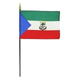 Equatorial Guinea 4in x 6in Stick Flag