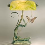 Dale Tiffany Glass Dragonfly Banker Table Lamp - TA50006