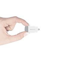 Macally MINICARUSB MiniCar USB Car Charger for iPhone, iPod, and More - Car Charger - Retail Packaging - White