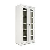 Alera 80407 36 by 18 by 72-Inch Assembled Cabinet with Clear Doors and 4 Ad ....