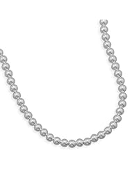 Sterling Silver 18 Inch 8mm Sterling Silver Bead Necklace