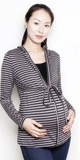 Bamboo Drawstring Hoodie - nursing/maternity -S-XL