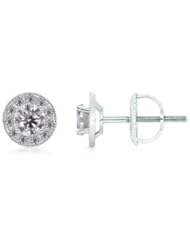 1 ct Solitaire Diamond Stud Earrings in Platinum
