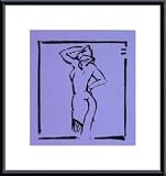 HOT STUFF – LIGHT VIOLET – HAND SIGNED OPEN SERIGRAPH BY ALFRED GOCKEL 13.00X14.25 FRAMED WITH BLACK METAL FRAME