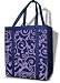 Burban Bags Reusable Grocery Shopping Bag Blue and Lavender All Over Scroll