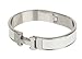Pumud Women's Stylish 316l Stainless Steel Anti-allergic H-shaped Buckle Bracelet Bangle (Silver + White)