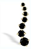 14K Yellow Gold Genuine Round Black Onyx Journey Pendant