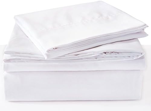 Mrs King Bed Sheet Set 4PC microfiber Bedding- Deep Pocket sheets,Wrinkle Free Easy Care-Queen,White