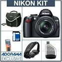 Nikon D3000 10.2 MP DSLR Camera w/ 18-55mm f/3.5-5.6G AF-S DX VR Lens - USA Warranty - with 8GB SD Memory Card, Spare EN-EL9 Lithium-Ion Rechargeable Battery,Slinger Camera Bag, USB 2.0 SD Card Reader, Camera Grip Hand Strap