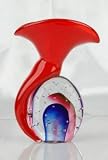 Glass Purple & Red Sommerso Vase 100% Handblown Art X371-3