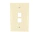 Leviton 41091-2TN QuickPort Midsize Wallplate, Single Gang, 2-Port, Light Almond