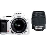 Pentax K-x 16202 Digital SLR Camera with DA L 18-55 and 50-200mm Lenses (White)