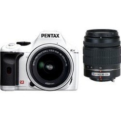 Pentax K-x 16202 Digital SLR Camera with DA L 18-55 and 50-200mm Lenses (White)