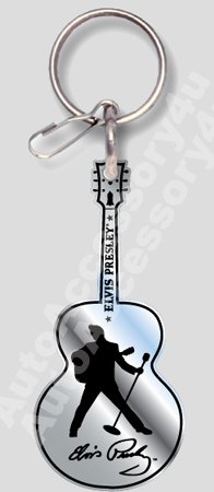 Universal Key Chain - Elvis Presley Silhouette Guitar Design