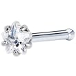 18 Gauge Clear Star Cubic Zirconia Nose Bone
