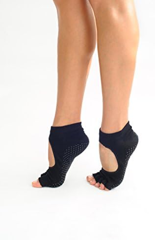 Yoga Socks - Non Slip, Non Skid, Slip Resistant Toeless Grip Sock for Women &amp; Men Doing Yoga and Pilates