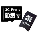 3C Pro 16GB 16G microSD microSDHC Card Class 6 with Memory Stick Pro Duo Adapter MSPD - 3C_TF16G_C6_8A - Bulk