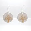 Round Tree of Life Dangle Earrings in Sterling Silver and Vermeil, #8491