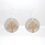 Round Tree of Life Earrings in Sterling Silver and Vermeil, #8491