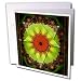 mimulux Psychedellic Art - MANDALA 5 triangle green red eye meditation psychedellic meditation newage spiritual harmony - Greeting Cards-12 Greeting Cards with envelopes