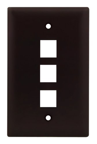 ON Q/ Legrand WP3403BR, One Gang, Three Port Wall Plate. Brown