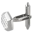 14K White Gold Diamond Cuff-Links - 0.12 Ct.