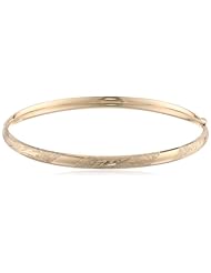 Duragold 14k Yellow Gold Diamond-Cut Bangle Bracelet (5mm)