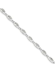 Genuine .925 Sterling Silver Diamond Bracelet 6.9 Grams . 100% Satisfaction Guaranteed.