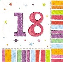 HAPPY BIRTHDAY 16 bunte SERVIETTEN ZAHL 18