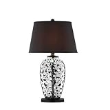 Ceramic Open Work Table Lamp in Silver (Set of 2)