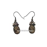 Victorian Cameo Earrings Bow Brown