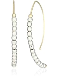 Mizuki Petite Gold and Silver Marquis Hoop Earrings
