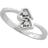 .02 CT TW 14K White Gold Diamond Heart Ring