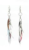 Image of Earrings - E368 - Sequin Dangle - Comet ~ Silver Tone